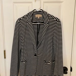 Philosophy black and white striped blazer.